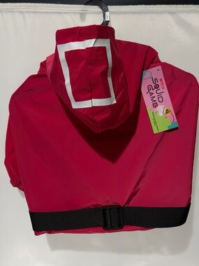 Squid Game Red Guard Hooded Cape with White Square Jumpsuit - Canine
